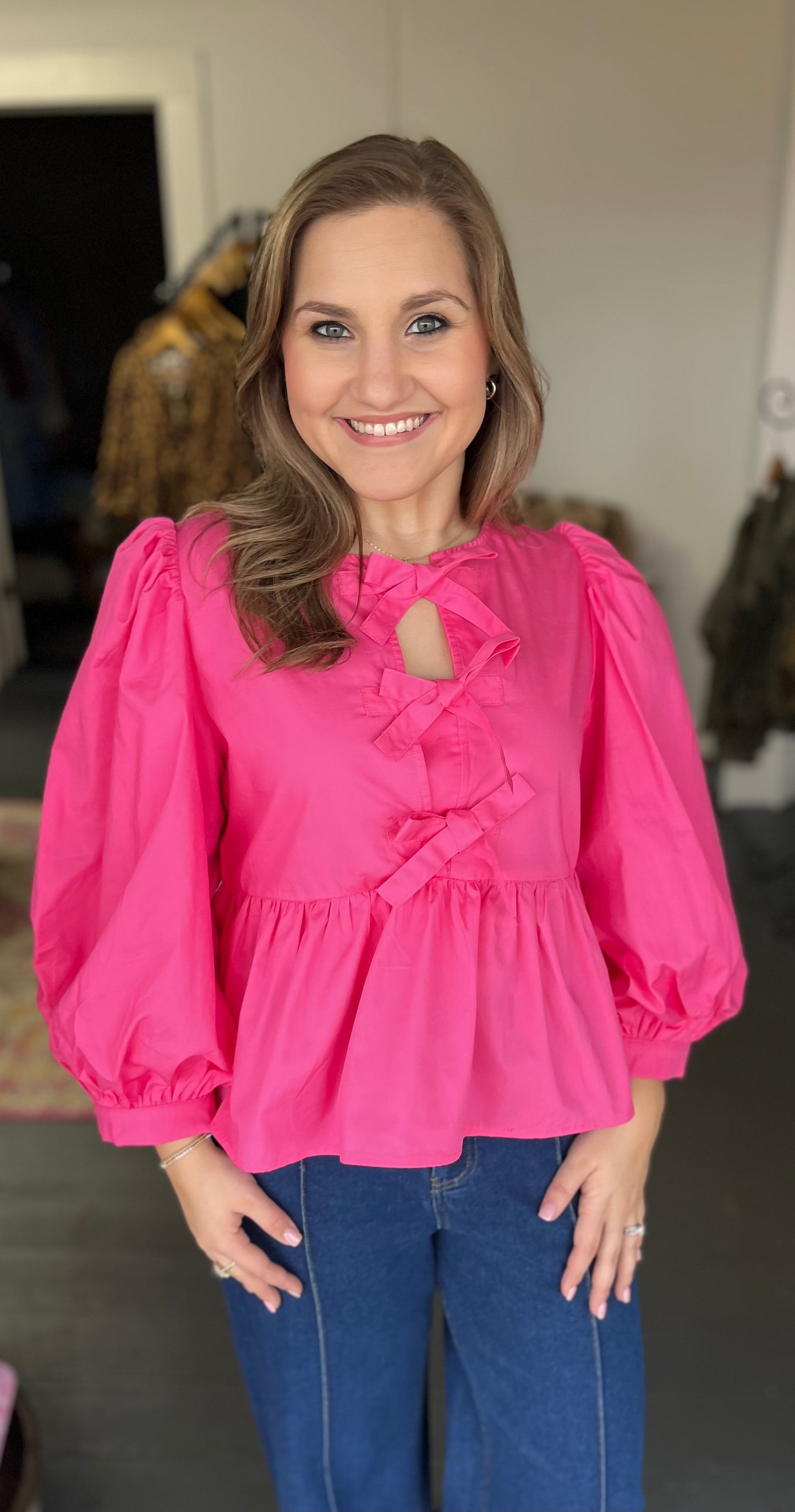 The Marley Blouse in Fuchsia