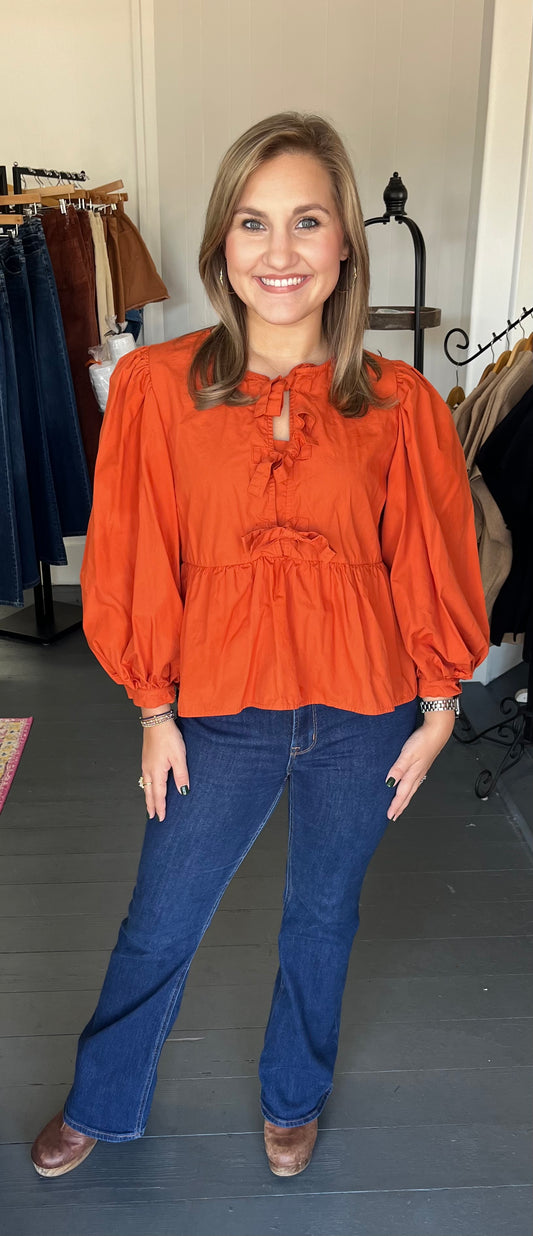 The Marley Blouse in Rust