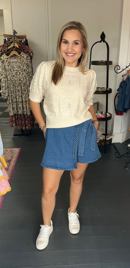 The Taylor Skort in Denim