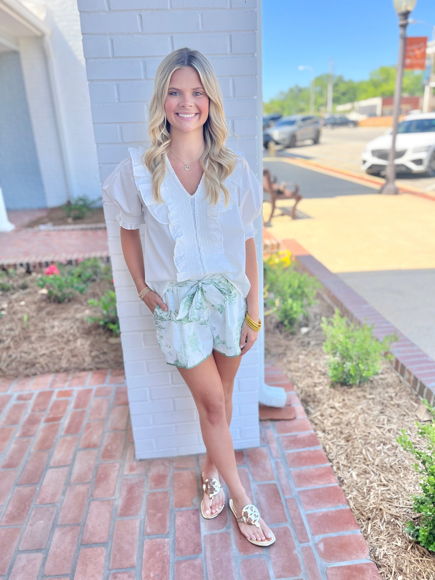 Toile shorts in Green