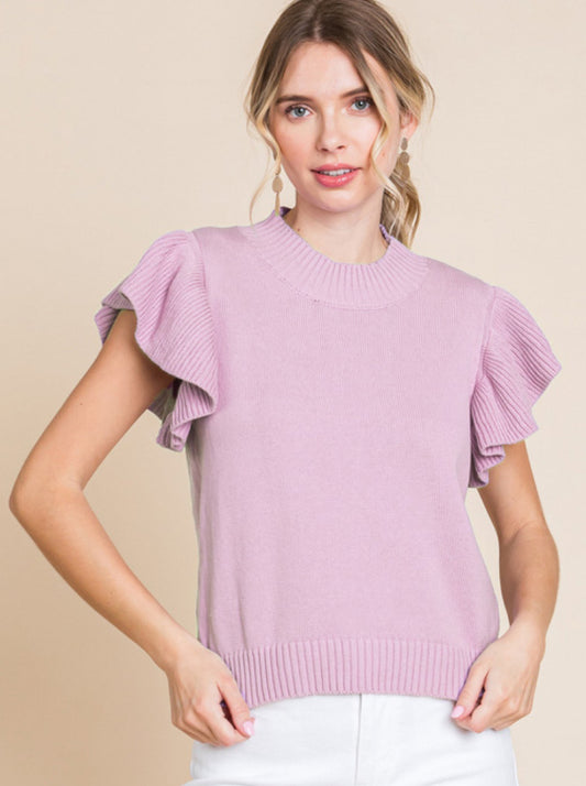 The Molly Cropped Sweater in Lavender