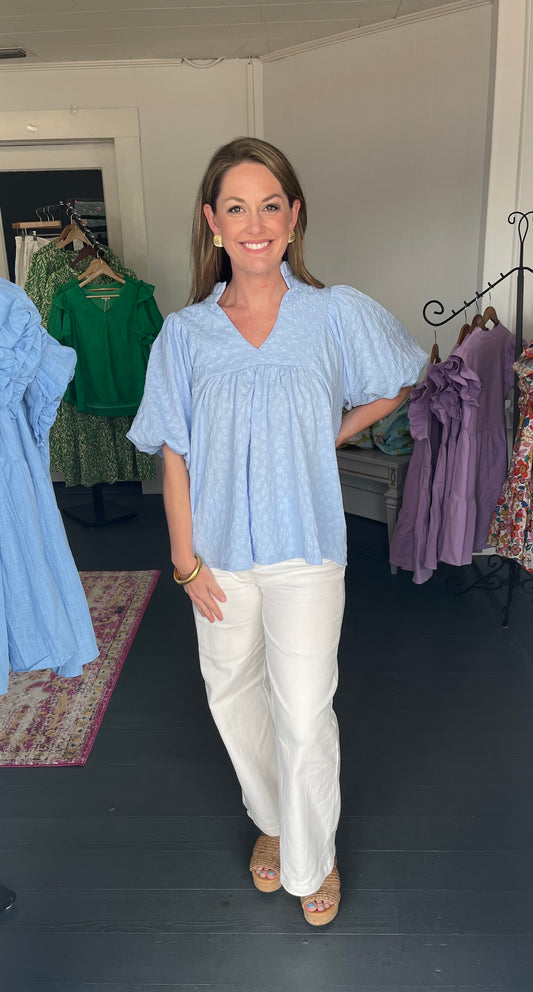 The Dreamy Summer Blouse in Sky Blue