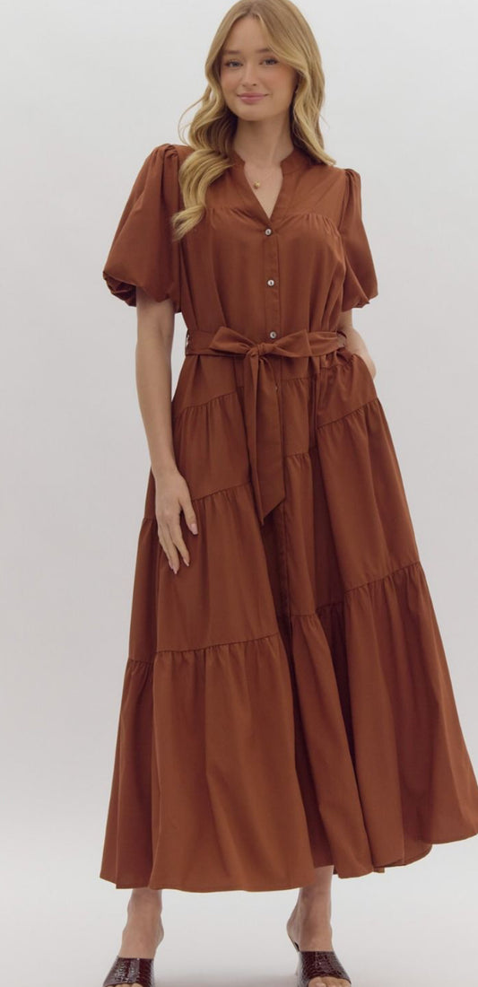 The Andrea Maxi in Chestnut